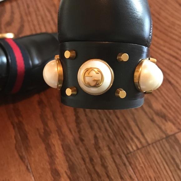 SOLD‼️ Gucci Mid Heel Pearl Loafers 36.5 /7 - Picture 7 of 11